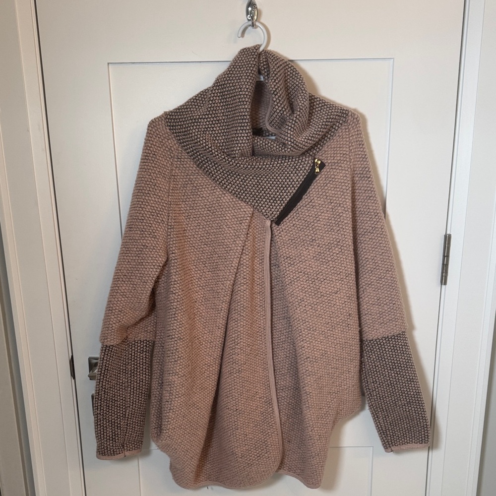 Elegant Tan Cowl Neck Sweater